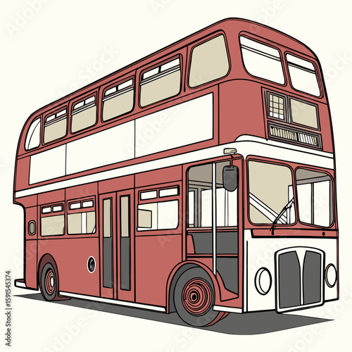 Red double decker bus with cream accents red bus vintage bus