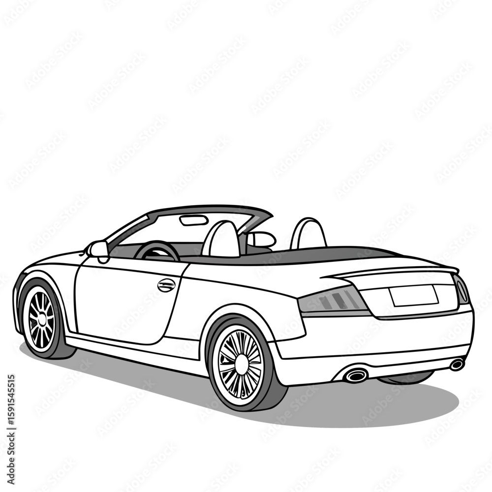 Fototapeta premium Sleek white convertible coupe car automobile vehicle