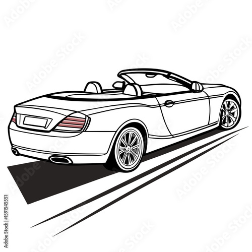 Sleek white convertible sports car with open top luxury