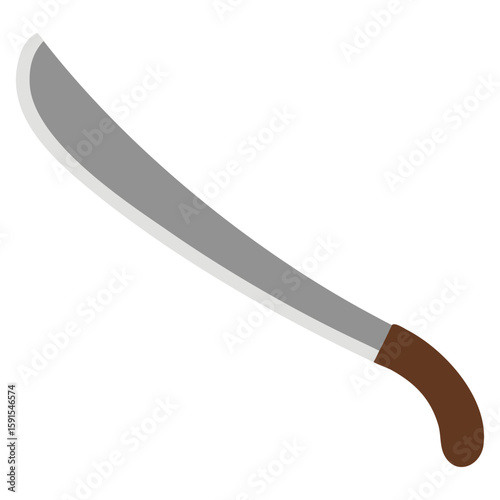 Cartoon Machete Vector Illustration Isolated on White Background