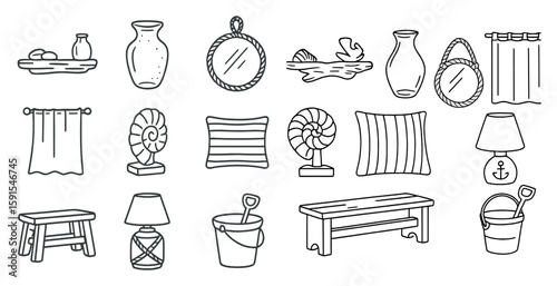 Collection of various home decor items, including vases, lamps, and pillows. Scene is cozy and inviting, with a focus on creating a comfortable living space