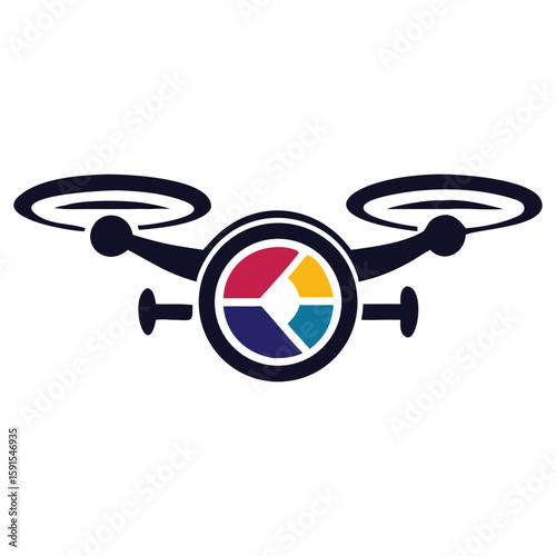Modern drone logo design for aerial photography company