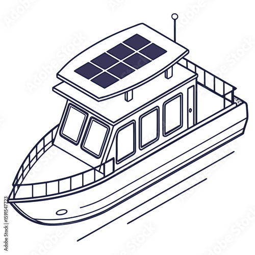 Solar powered boat solar panels watercraft