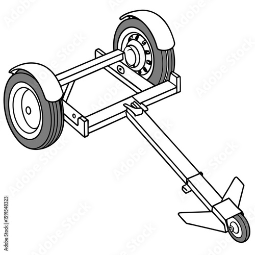 Towing dolly with wheels and fenders trailer vehicle