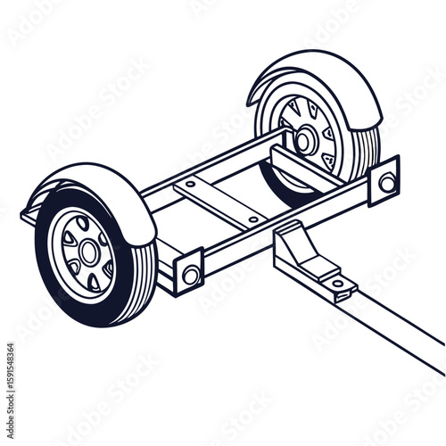 Towing dolly with wheels and fenders trailer vehicle