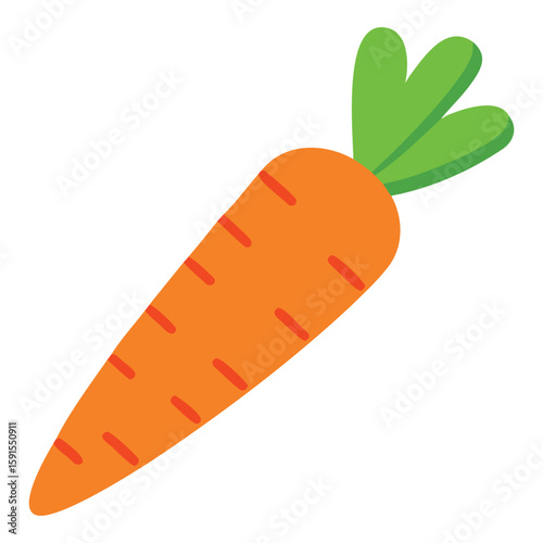 Cartoon Carrot Illustration Fresh Healthy Food Vector Icon