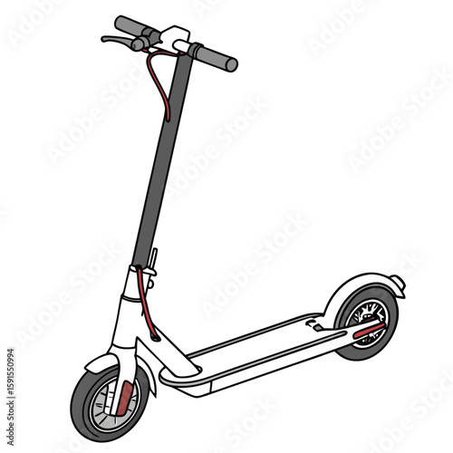 White electric scooter with gray handlebars and red accents personal transport urban mobility