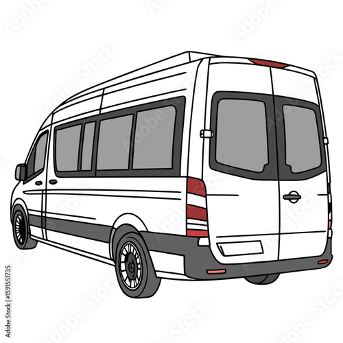 White luxury van with tinted windows vehicle transport