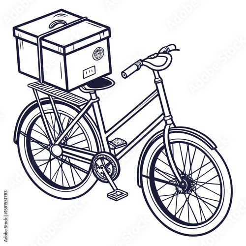 Bicycle with cargo box transport delivery vehicle