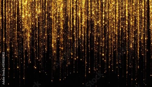 Golden glitter falling curtain