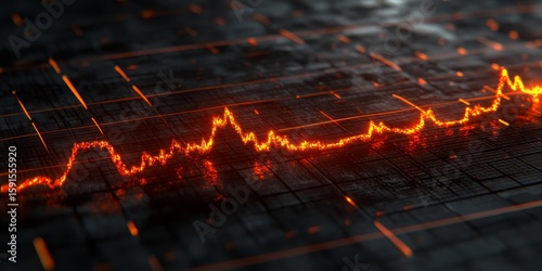 Wallpaper Mural Dynamic Visualization of Heart Rate Patterns on a Dark Cybernetic Grid with Data Trend Insights Torontodigital.ca