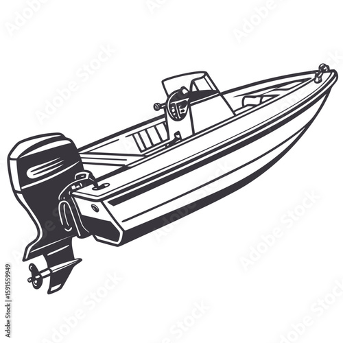 Motorboat with outboard engine outboard motor watercraft