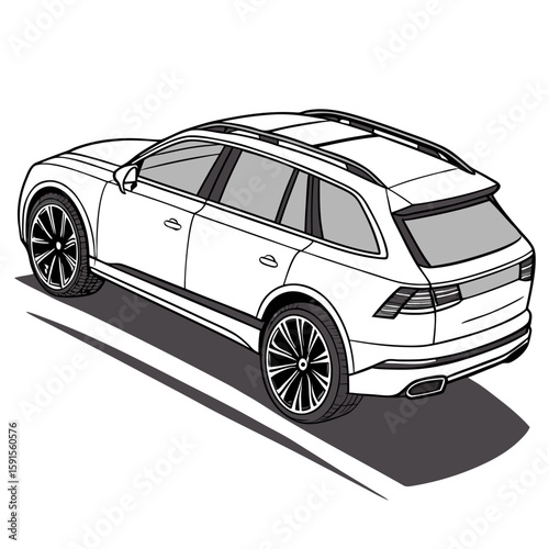 White luxury S U V with panoramic roof luxury car electric vehicle