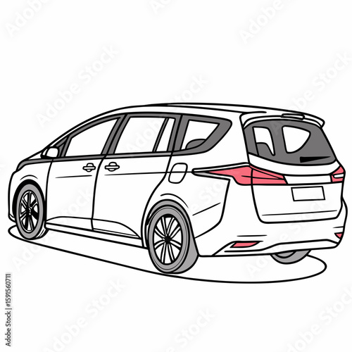 White modern minivan vehicle transportation