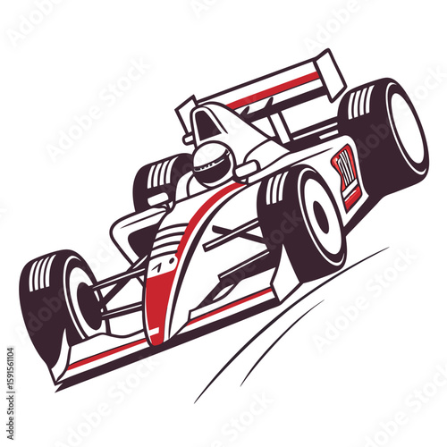 White red and black formula racing car formula 1 motorsport