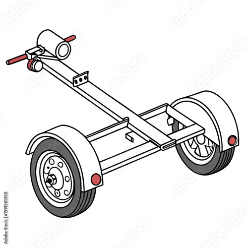 White towing dolly with red accents trailer vehicle accessory