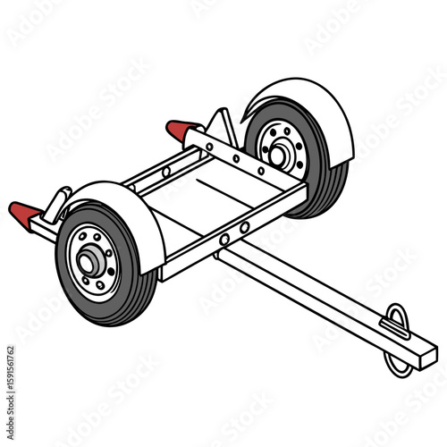 White towing dolly with red accents trailer vehicle accessory