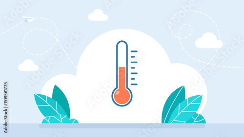 Temperature icon. Low and high temperature symbol. Cold and hot icon symbol. Thermometer vector sign isolated on white background. Vector illustration