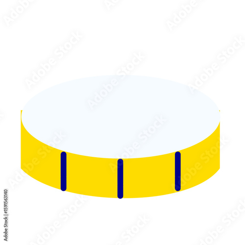 Blank yellow coin icon flat illustration