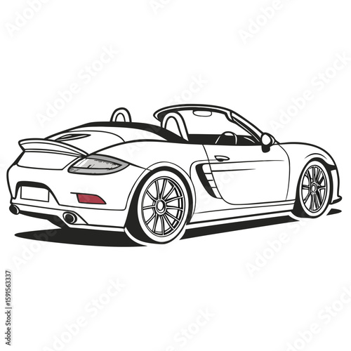 Sleek convertible sports car with sporty wheels roadster two door