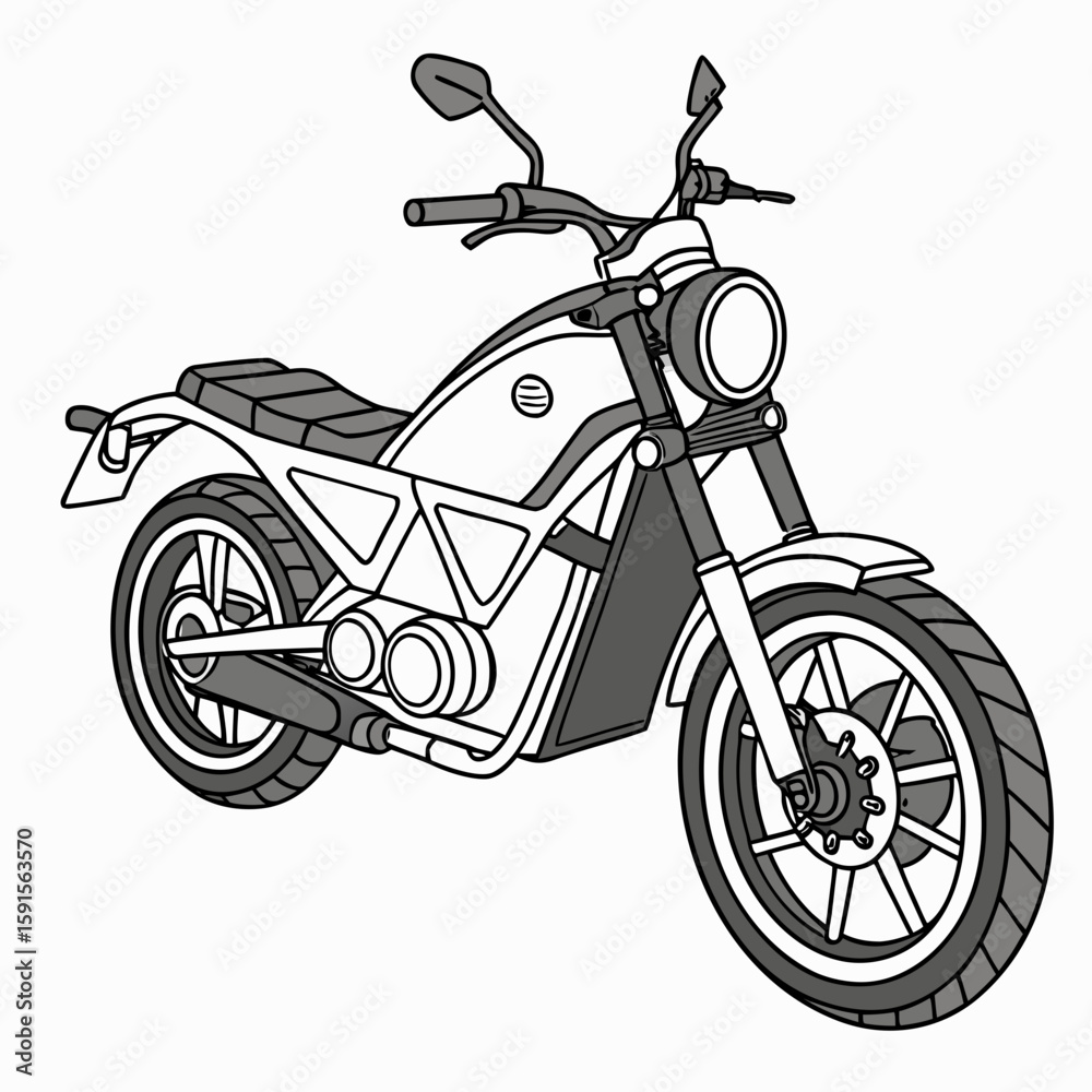 Fototapeta premium Sleek electric motorcycle with chrome accents and compact frame scooter bike