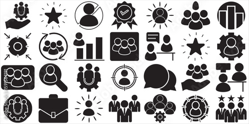 Employer branding  icons. isolated on white background. vector illustration. EPS 10/AI