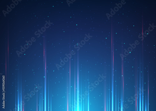 technology background futuristic dark blue neon light glow digital rays abstract energy particles dynamic design sci fi concept for tech innovation and virtual systems visual media