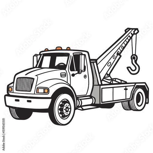 Tow Truck with Crane and Hook vehicle transportation