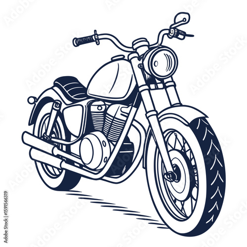 Vintage motorcycle with large headlight cruiser chopper vehicle