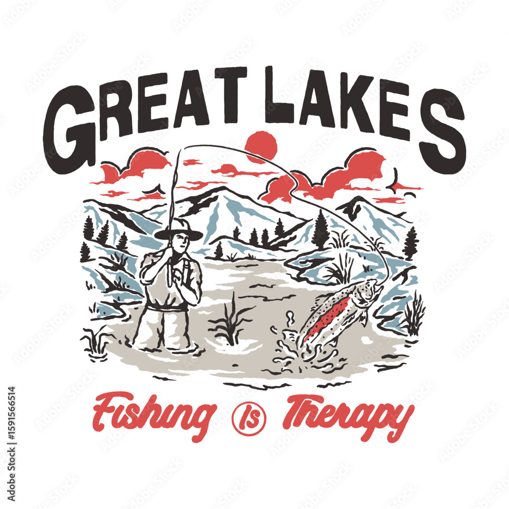 Obraz premium design for fishing, great lakes.
