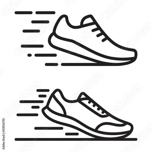 Running shoes with motion lines athletic footwear sports shoes