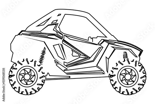 UTV Buggy Line Illustration Art