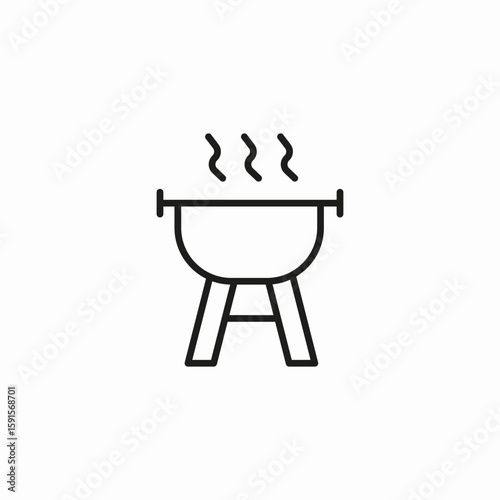 camping grill cooking icon sign vector