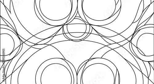Intricate Concentric Circles Interlocking Rings Relaxing Adult Coloring Page Design
