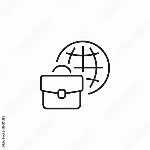 global business briefcase icon sign vector
