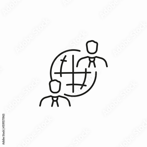 global team collaboration icon sign vector