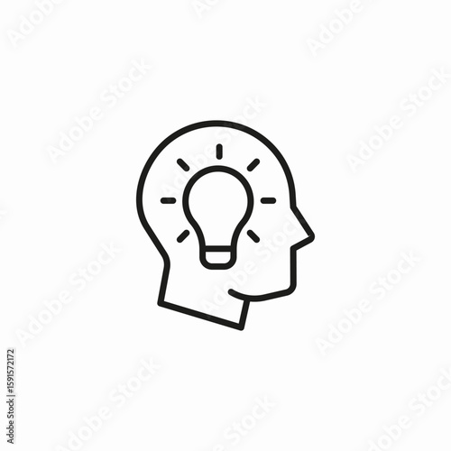 head idea bulb icon sign vector