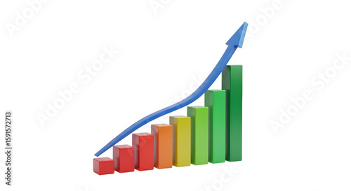 Colorful bar graph showing upward trend