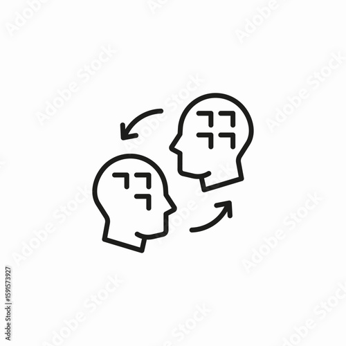 knowledge sharing transfer icon sign vector