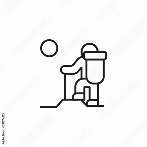 mountain climber sun icon sign vector