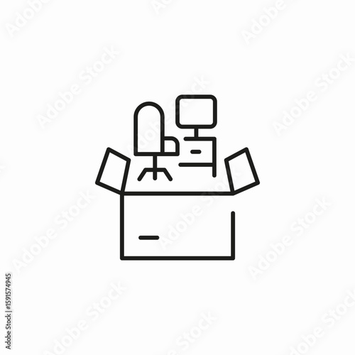 office move box icon sign vector