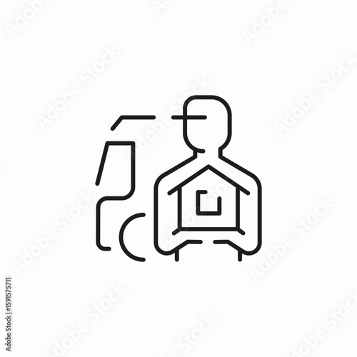 person house desk icon sign vector