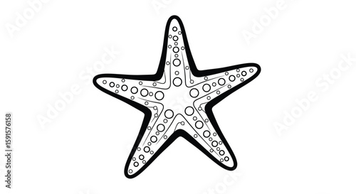 Starfish Relaxing Ocean Coloring Page for Adults Beach Seaside Marine Life