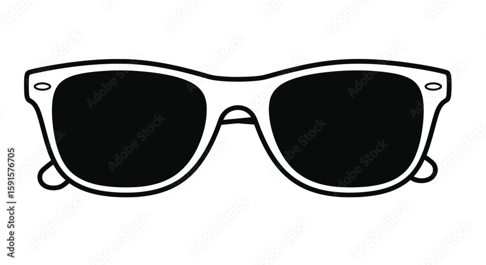 Fototapeta premium Sunglasses Iconic Summer Object Coloring Page for Adults Beach Fashion Accessory