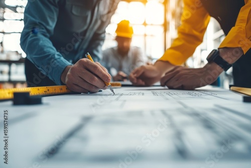 architect working on blueprints, Generative AI