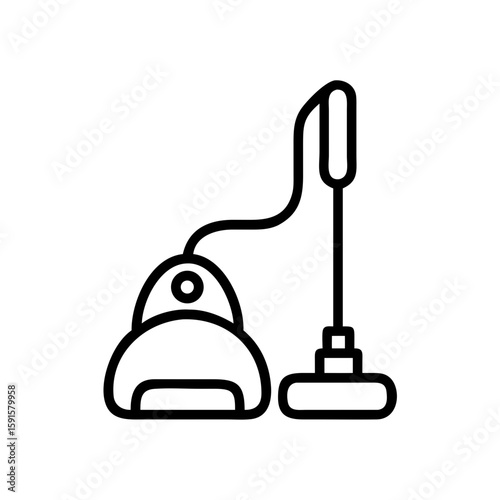 Icon of a vacuum cleaner in minimal line art style  