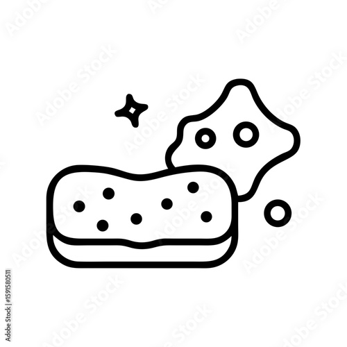 Cleaning sponge graphic icon 