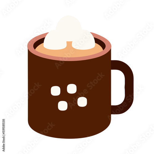 Isometric coffee cup with marshmallows transparent for versatile design projects