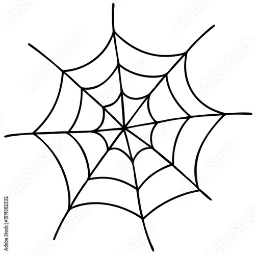 Black silhouette spiderweb design showing delicate web structure against white background