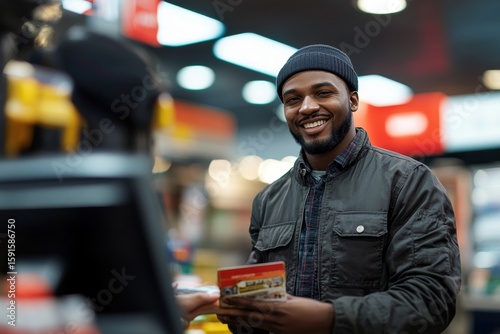 Employee receiving cash payment from a customer at a gas station, highlighting the importance of customer service and smooth transactions in retail environments, Generative AI
